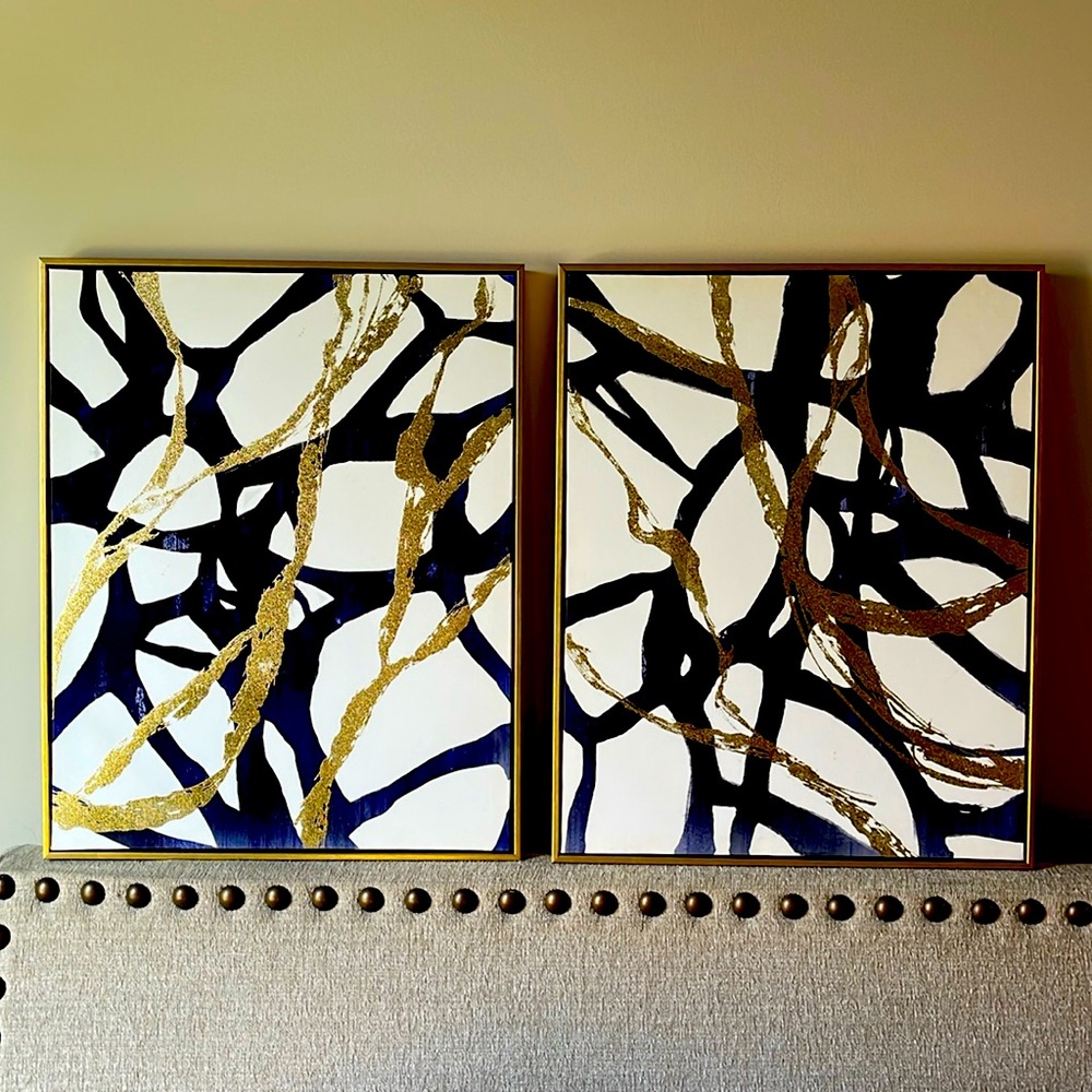 Bebe Abstract Wall Art Decor -Two Panel Set